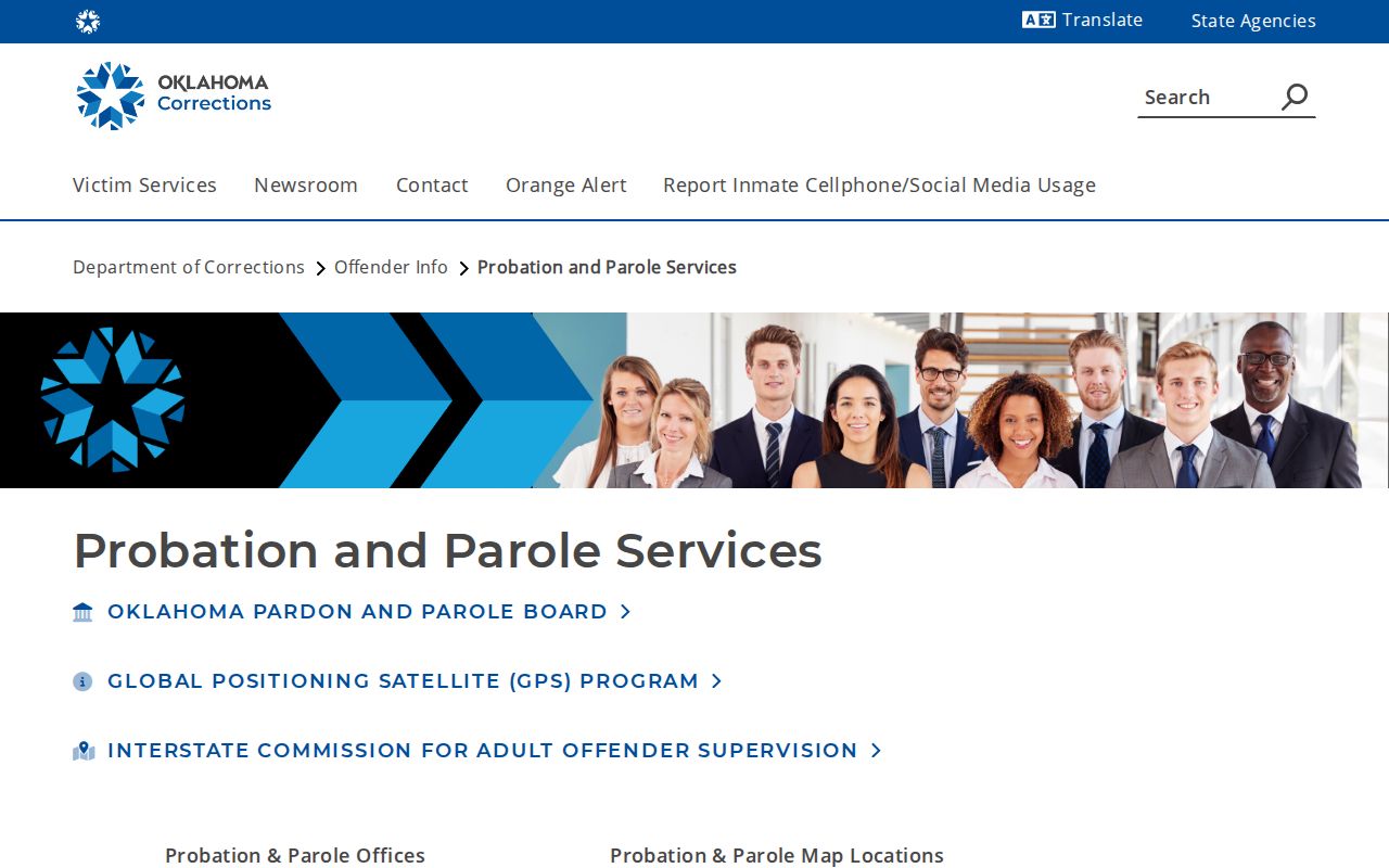 ODOC probation and parole office directory for Woods County