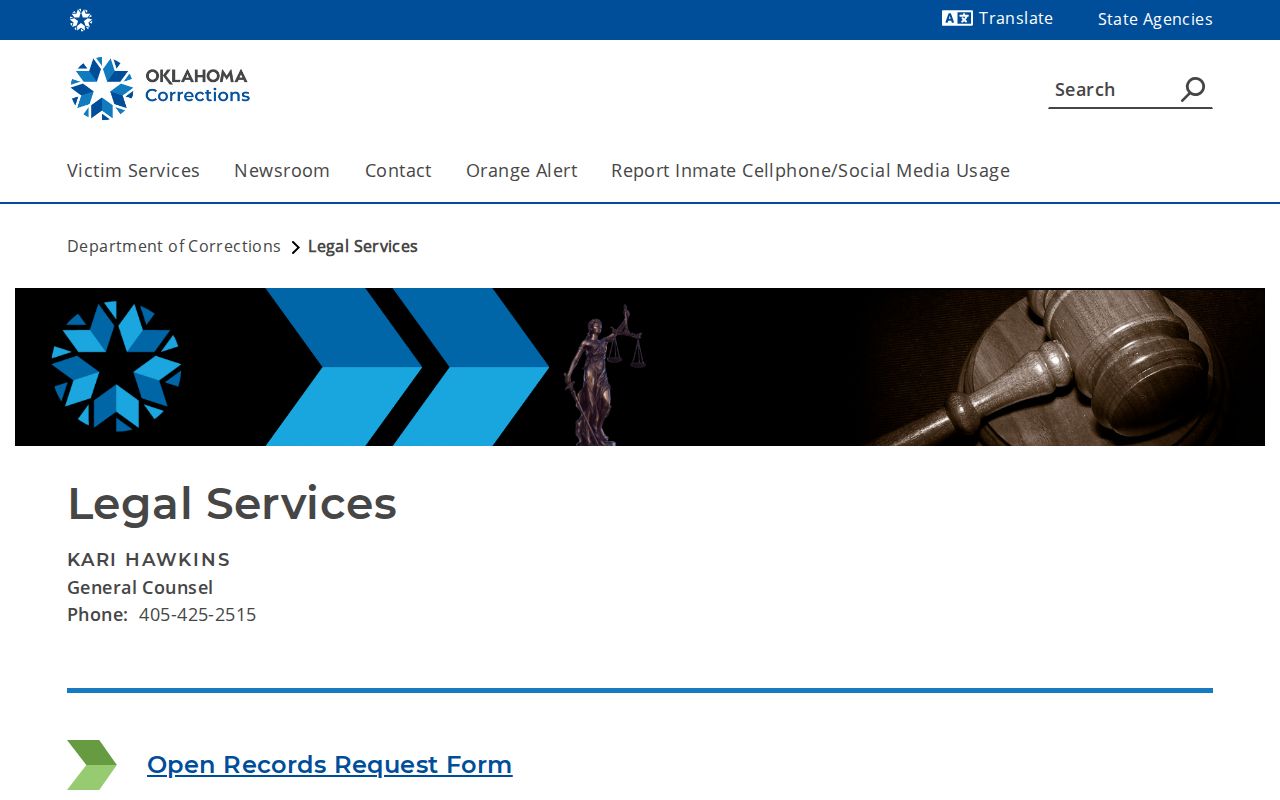 ODOC Legal Services discharge contact page
